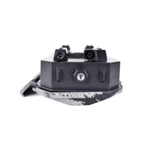 Bottom view of Spartan GoCam 2 4G LTE trail camera showing threaded mounting port and accessory connections.